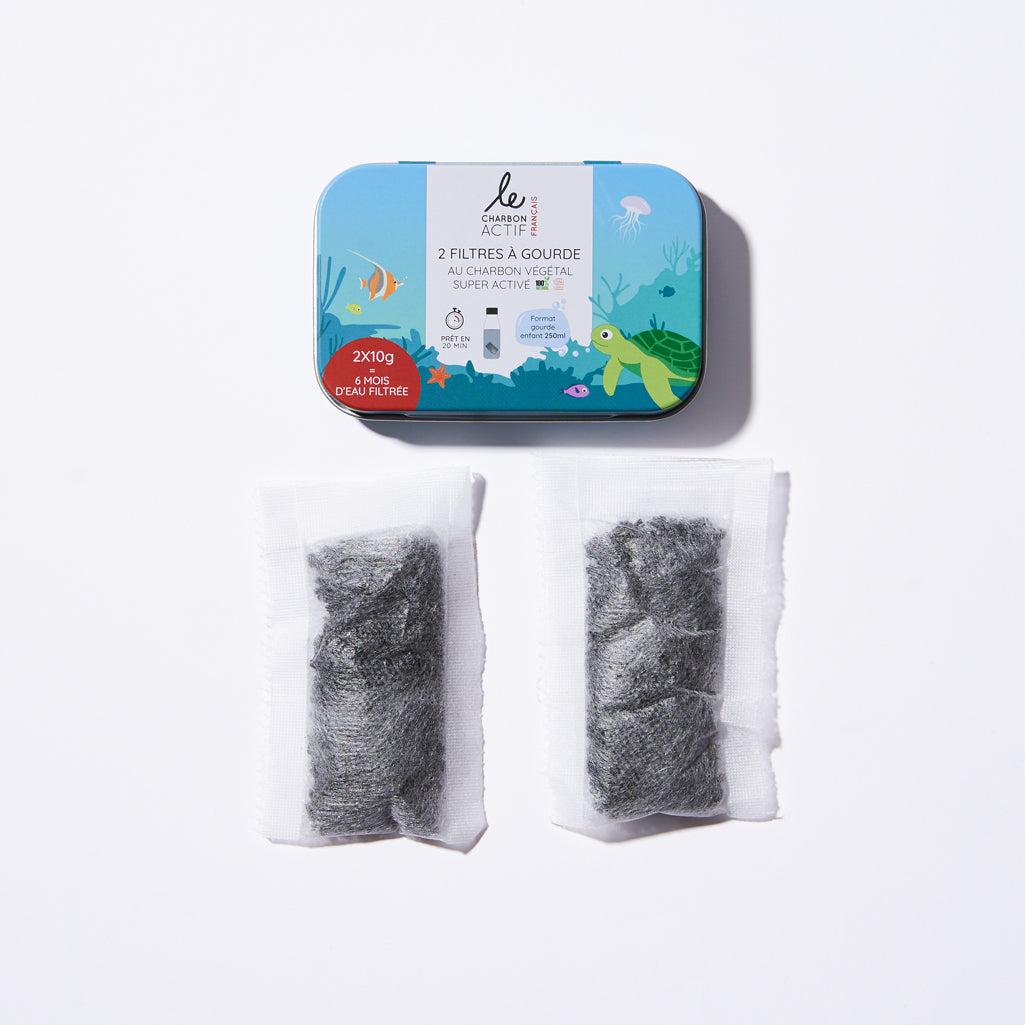 Coffret gourde enfant + filtre à gourde au charbon actif