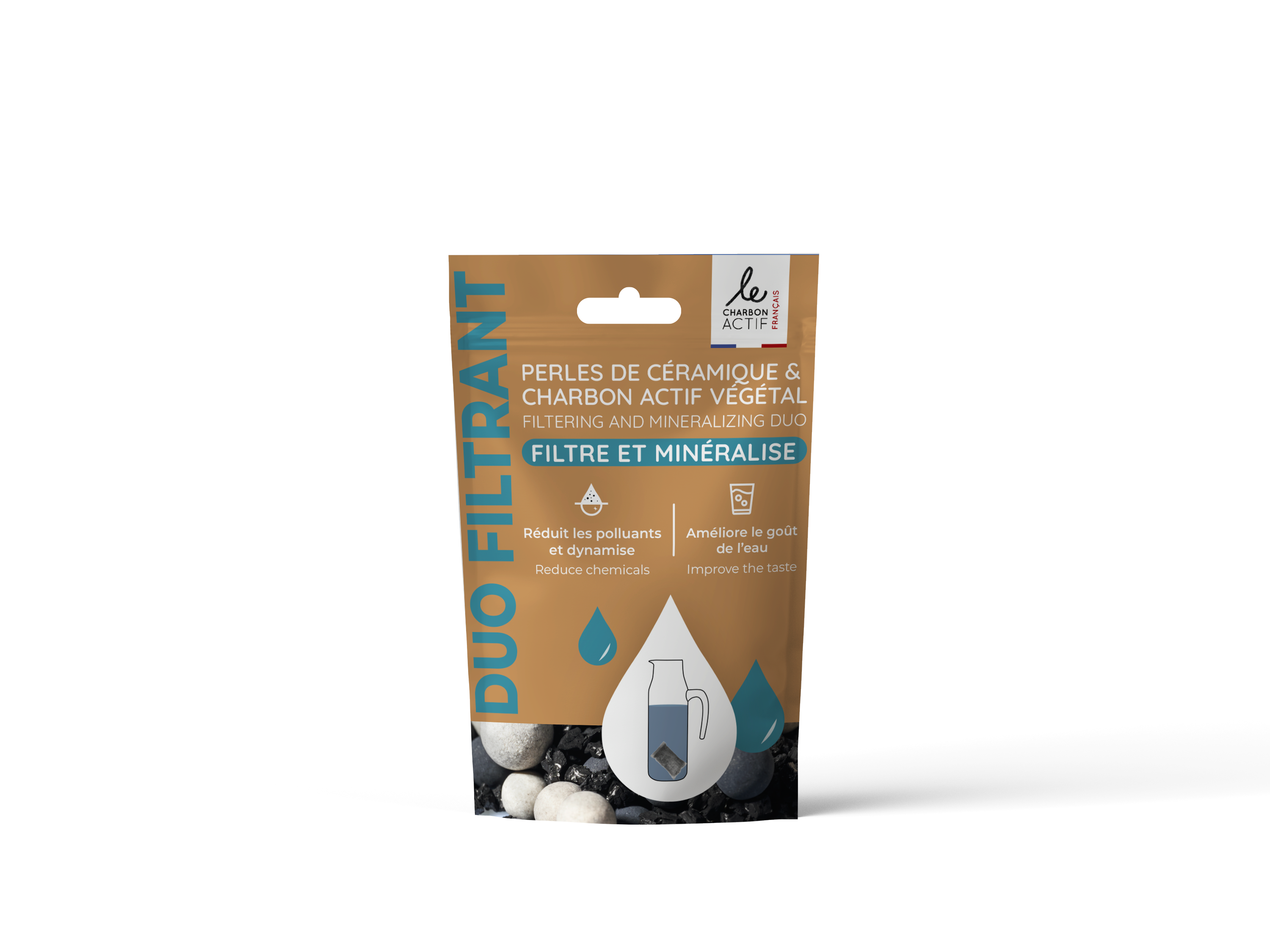 Duo filtrant : céramiques filtrantes + charbon végétal actif - filtre à eau naturel